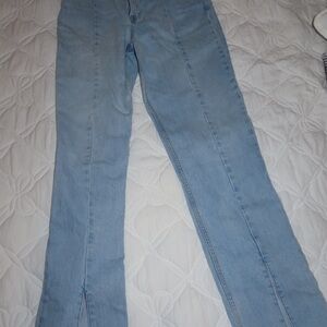 Abercrombie & Fitch Blue Flare Wide Leg Jeans